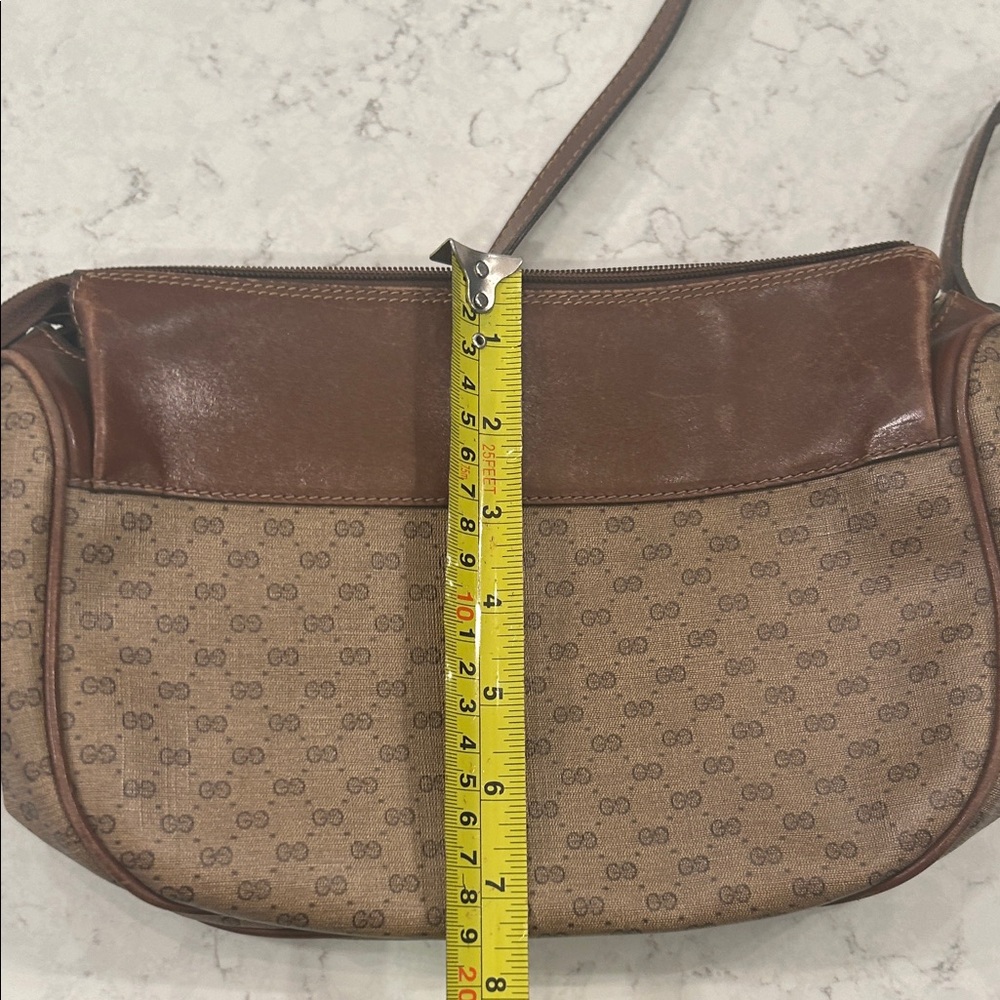 Gucci Tan and Brown Monogram Crossbody Bag - Picture 8 of 9